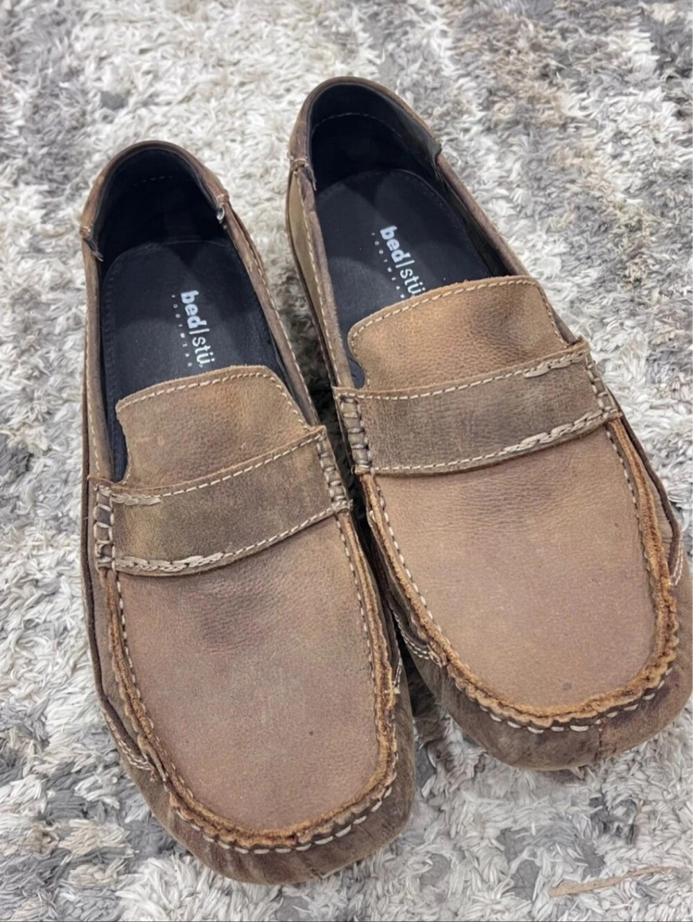 Men's Bedstu Brown Slip-On Driving Loafers Size 10
